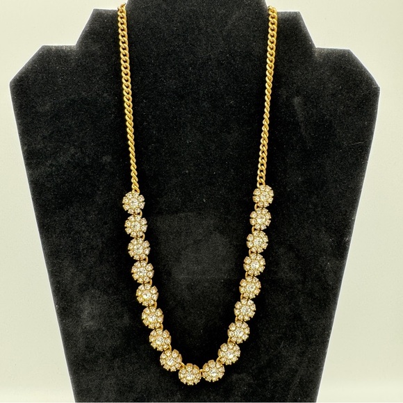 J.Crew Crystal Flower Statement Necklace 18–22” - Picture 1 of 6